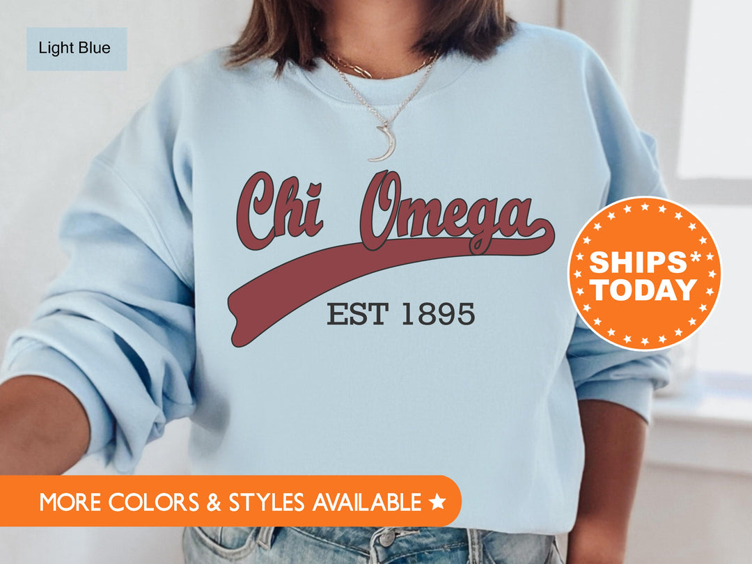 Chi Omega Baseball Sports Sorority Sweatshirt | Chi Omega Sweatshirt | Chi Omega Merch | Chi O Sorority Hoodie | Sorority Apparel _ 5517g