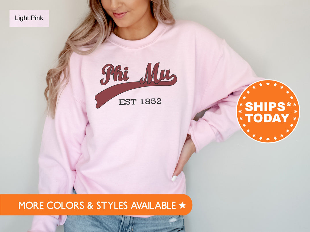 Phi Mu Baseball Sports Sorority Sweatshirt | Phi Mu Sweatshirt | Phi Mu Hoodie | Sorority Gifts | Greek Apparel | Big Little Reveal _ 5526g