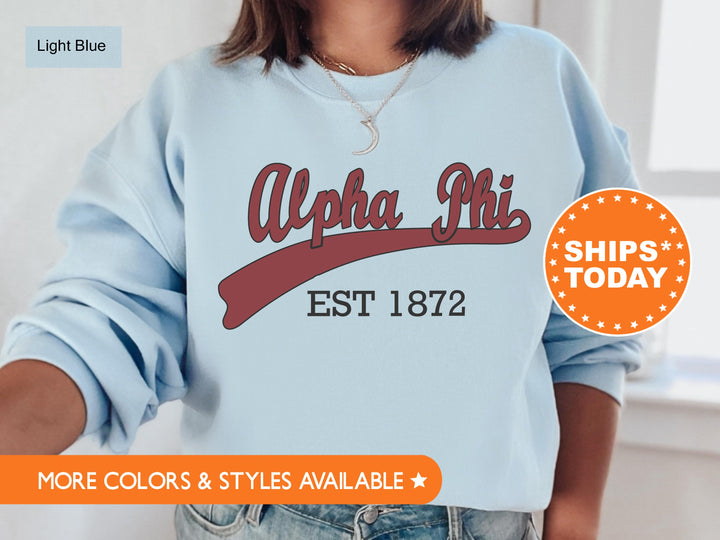 Alpha Phi Baseball Sports Sorority Sweatshirt | Alpha Phi Sweatshirt | APHI Hoodie | APHI Merch | Sorority Apparel | Big Little Gift _ 5513g