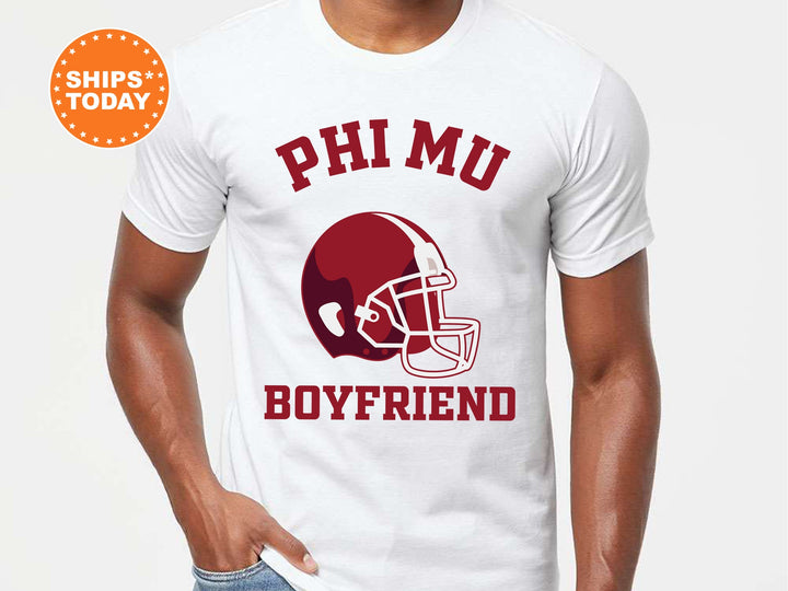 Phi Mu Gameday Boyfriend Sorority T-Shirt | Phi Mu Boyfriend Shirt | College Greek Shirt | Gameday Shirt | Gifts For Boyfriend _ 8208g