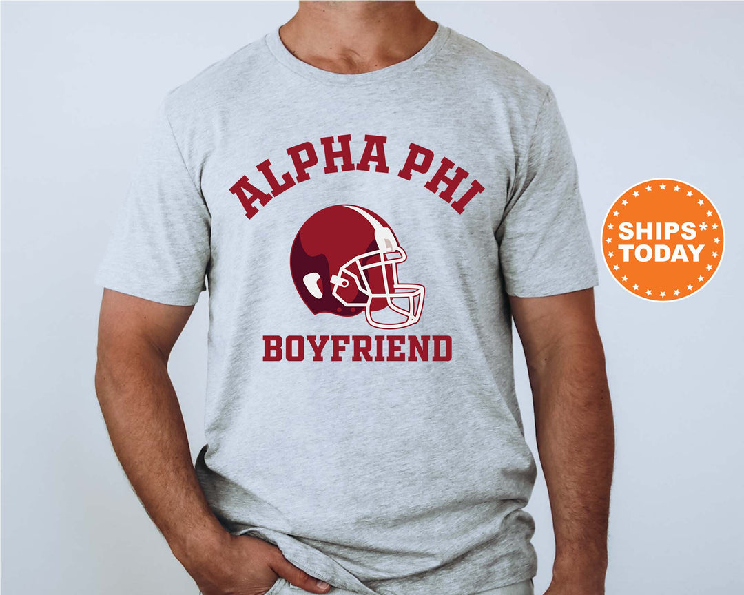 Alpha Phi Gameday Boyfriend Sorority T-Shirt | APHI Boyfriend Shirt | Greek Apparel | Alpha Phi Gameday Shirt | Gifts For Boyfriend _ 8195g