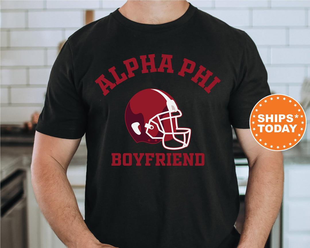 Alpha Phi Gameday Boyfriend Sorority T-Shirt | APHI Boyfriend Shirt | Greek Apparel | Alpha Phi Gameday Shirt | Gifts For Boyfriend _ 8195g