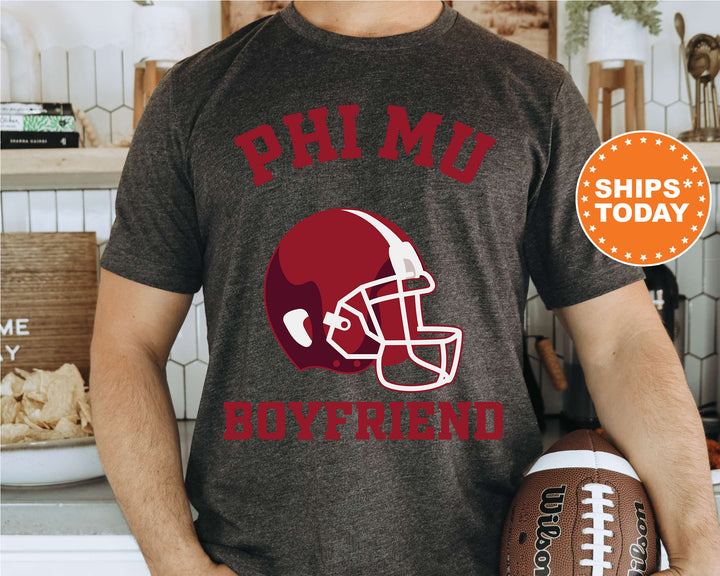 Phi Mu Gameday Boyfriend Sorority T-Shirt | Phi Mu Boyfriend Shirt | College Greek Shirt | Gameday Shirt | Gifts For Boyfriend _ 8208g
