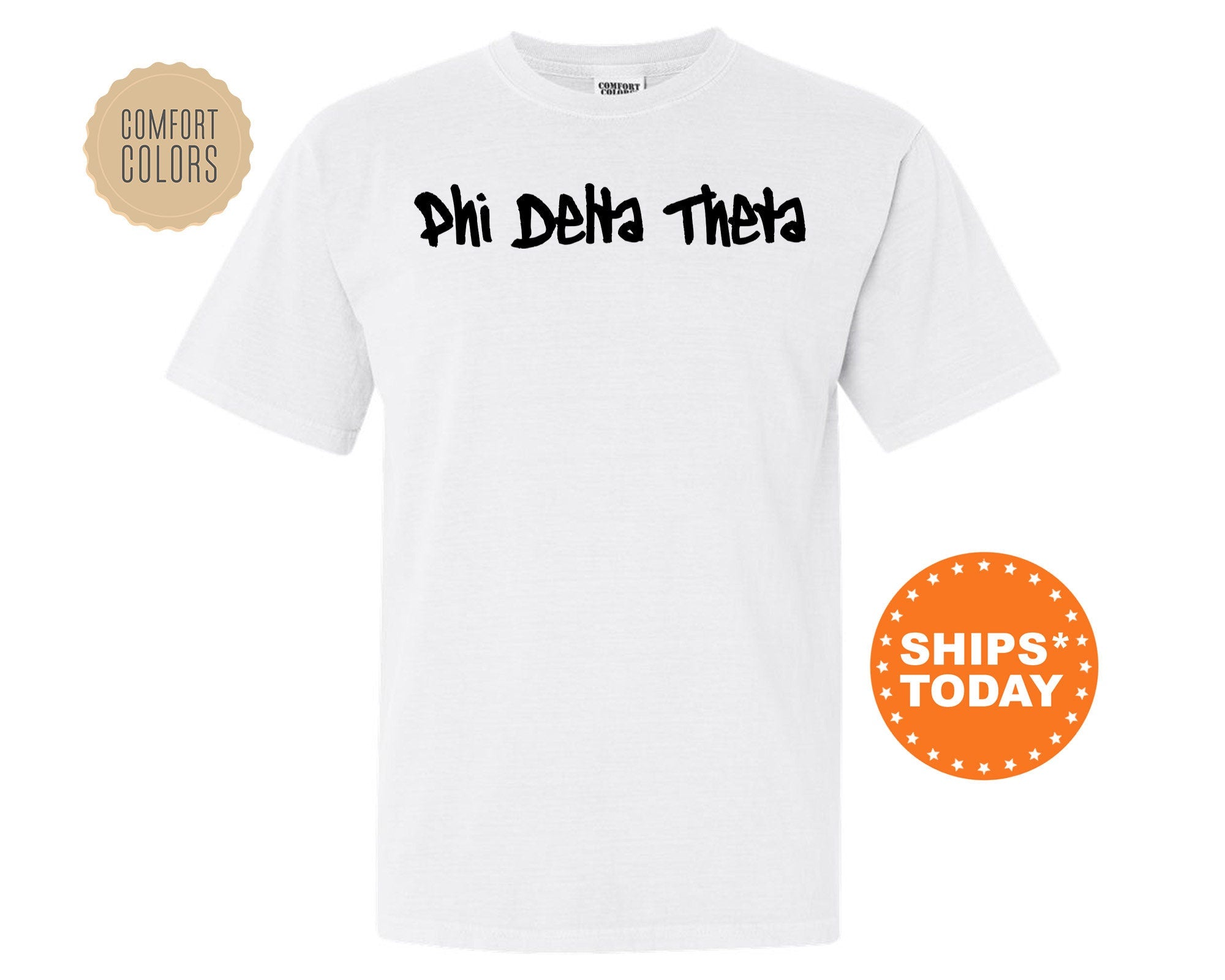 Phi Delta Theta Painted Comfort Colors Fraternity T-Shirt | Phi Delt Greek Shirt | Fraternity Rush Shirt | Custom Greek Apparel _ 6462g