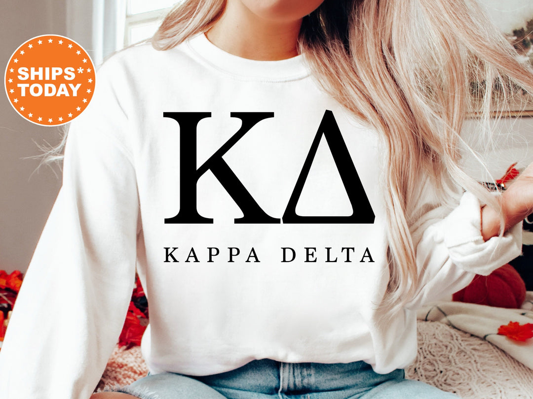 Kappa Delta Sweet and Simple Sorority Sweatshirt | Kappa Delta Greek Letters Sorority Crewneck | Kay Dee Sorority Letters | Greek Apparel