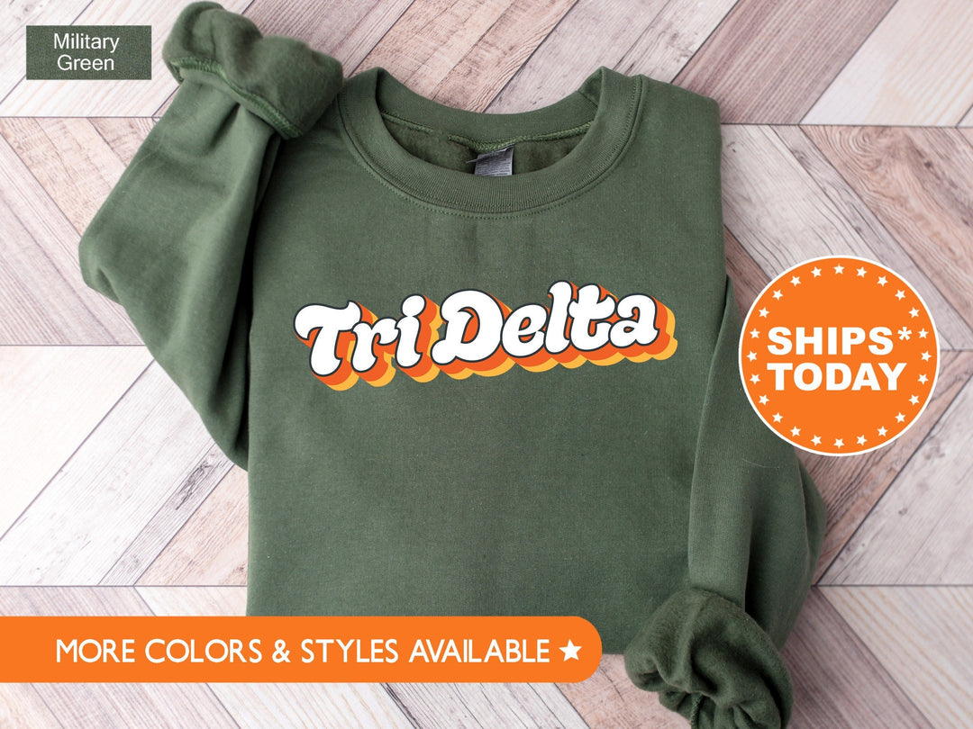 Delta Delta Delta Beachside Sorority Sweatshirt | Tri Delta Sorority Reveal | Big Little Gift | Sorority Merch | Greek Sweatshirt _ 10285g