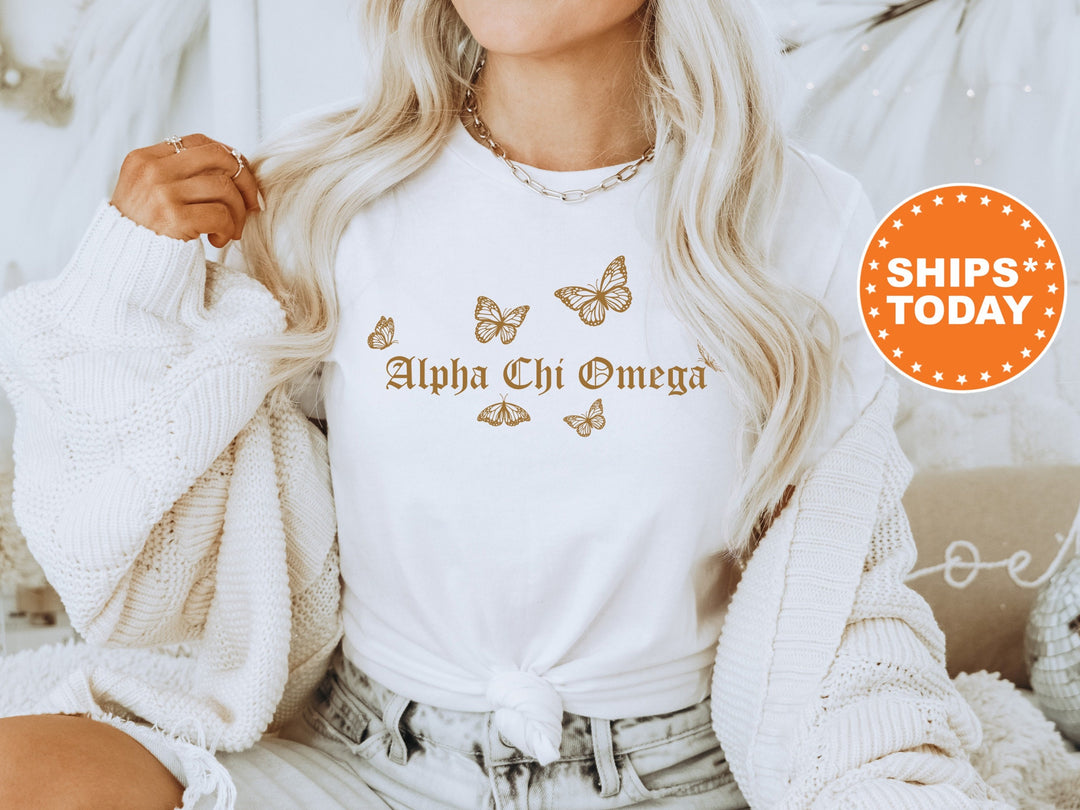 Alpha Chi Omega Goldie Sorority T-Shirt | Alpha Chi Comfort Colors Shirt | Sorority Apparel | Big Little Shirt | Sorority Gifts _ 9466g