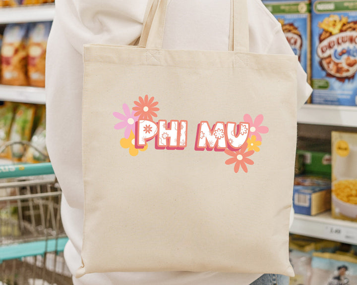 Phi Mu LilyLovely Sorority Tote Bag | Phi Mu Sorority Bag | Phi Mu Tote Bag | Big Little Gift | Bid Day Gift | Sorority Gifts _ 15045g