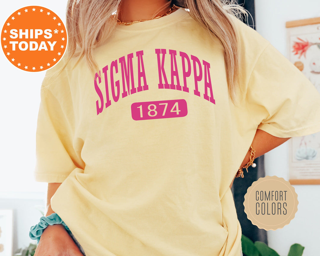 Sigma Kappa Pink Baseball Comfort Colors Sorority T-Shirt | Sigma Kappa Comfort Colors Shirt | Sig Kap Gameday Shirt | Sorority Gift _ 5256g