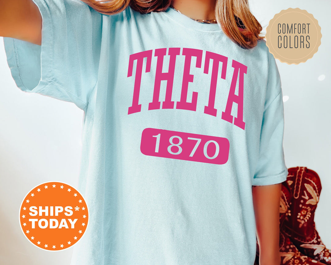 Kappa Alpha Theta Pink Baseball Comfort Colors Sorority T-Shirt | THETA Comfort Colors Shirt | THETA Gameday Shirt | Sorority Gifts _ 5249g
