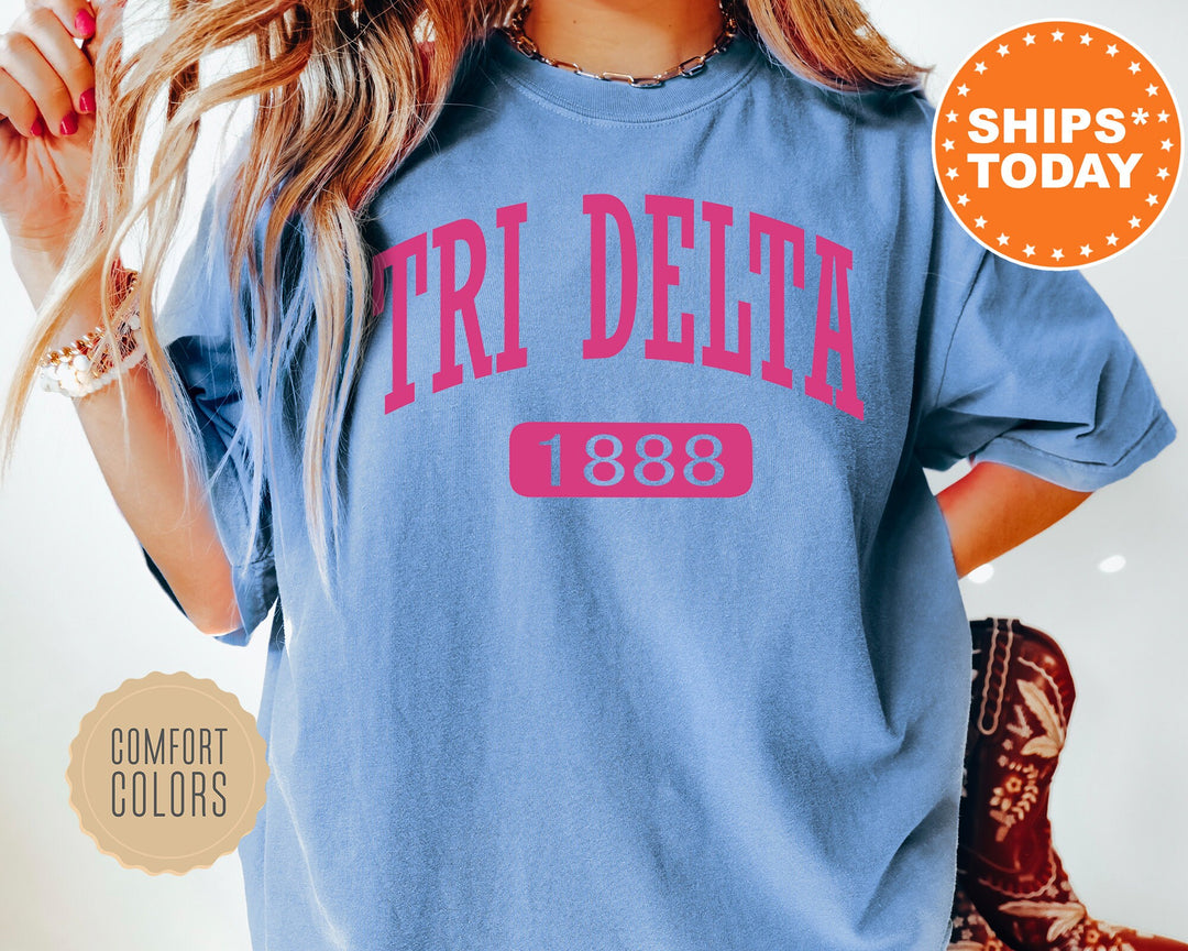 Delta Delta Delta Pink Baseball Comfort Colors Sorority T-Shirt | Tri Delta Comfort Colors Shirt | Gameday Shirt | Sorority Gifts _ 5244g