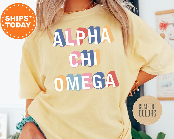 Alpha Chi Omega Loud Box Sorority T-Shirt | Alpha Chi Retro Comfort Colors Shirt | Big Little Sorority Gifts | AXO Oversized Shirt _ 5559g