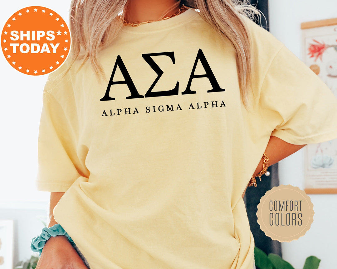 Alpha Sigma Alpha Sweet And Simple Sorority T-Shirt | Alpha Sigma Alpha Greek Letters | Sorority Letters | Big Little Gift | Comfort Colors _ 5006g