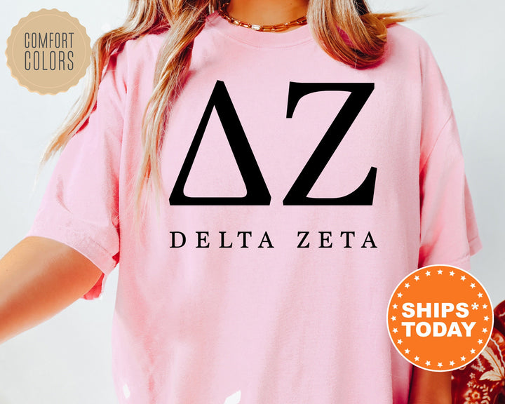 Delta Zeta Sweet And Simple Sorority T-Shirt | Dee Zee Greek Letters Shirt | Sorority Letters | Big Little Gift | Comfort Colors Tee Shirt _ 5013g