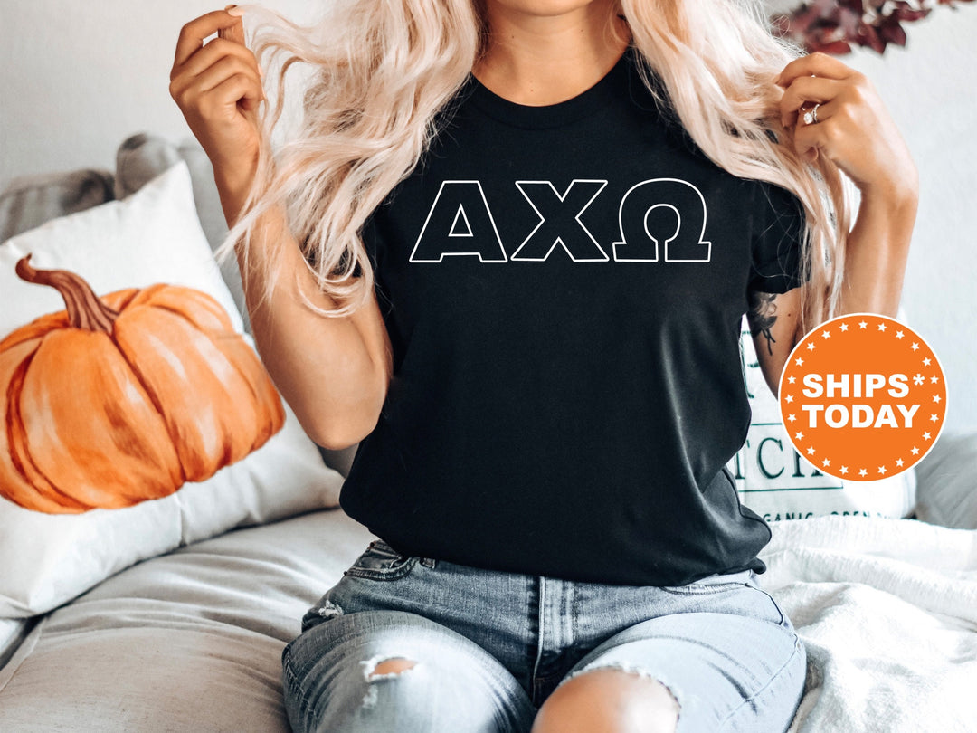 Alpha Chi Omega Barely There Sorority T-Shirt | Alpha Chi Greek Letters | Sorority Letters | Custom Greek Apparel | Comfort Colors Tee _ 8450g