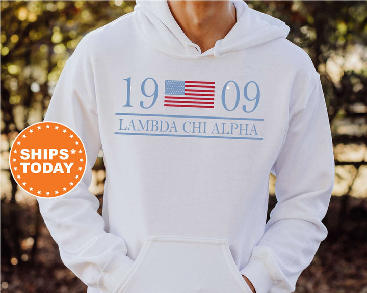 Lambda Chi Alpha Flag Year Fraternity Sweatshirt | Lambda Chi Hoodie | Fraternity Gift | Greek Sweatshirt | College Apparel _ 5998g