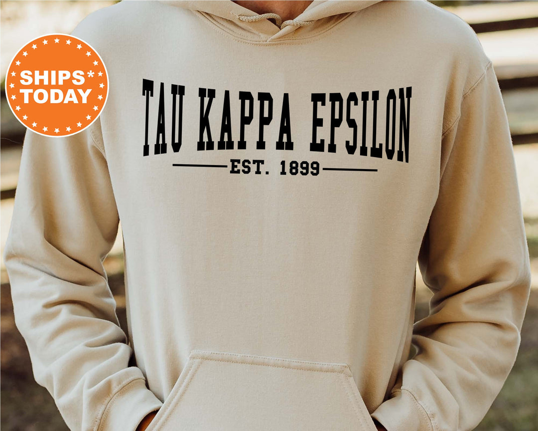Tau Kappa Epsilon Concave Fraternity Sweatshirt | TKE Fraternity Hoodie | Custom Greek Apparel | College Sweatshirt | Gifts For Him _ 6599g