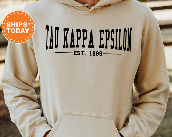 Tau Kappa Epsilon Concave Fraternity Sweatshirt | TKE Fraternity Hoodie | Custom Greek Apparel | College Sweatshirt | Gifts For Him _ 6599g