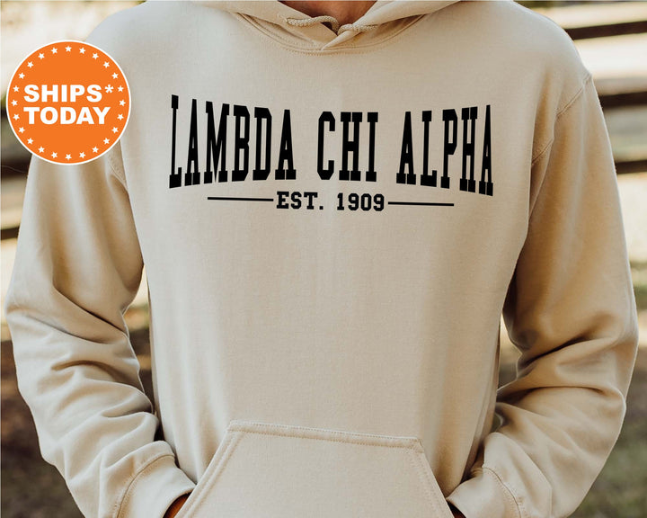 Lambda Chi Alpha Concave Fraternity Sweatshirt | Lambda Chi Hoodie | Custom Greek Apparel | College Sweatshirt | Gifts For Him _ 6585g