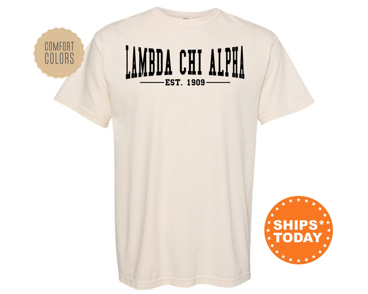 Lambda Chi Alpha Concave Fraternity T-Shirt | Lambda Chi Comfort Colors Fraternity Shirt | Frat Bid Day Shirt | College Apparel _ 6585g
