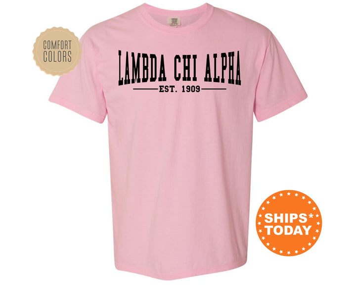 Lambda Chi Alpha Concave Fraternity T-Shirt | Lambda Chi Comfort Colors Fraternity Shirt | Frat Bid Day Shirt | College Apparel _ 6585g