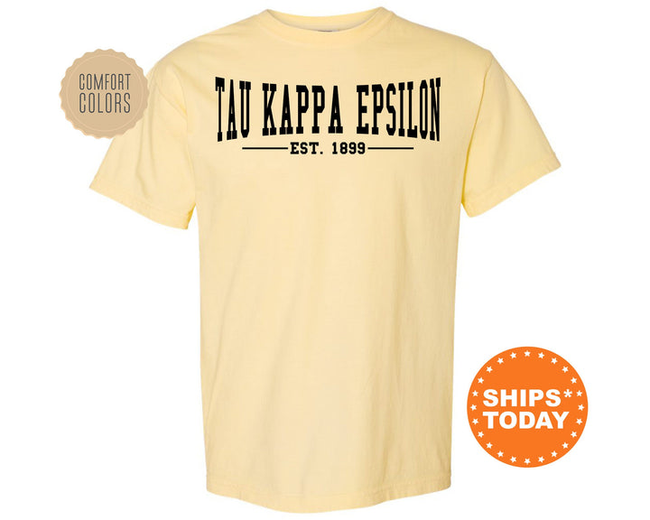 Tau Kappa Epsilon Concave Fraternity T-Shirt | TKE Comfort Colors Fraternity Shirt | Frat Bid Day Shirt | College Greek Apparel _ 6599g