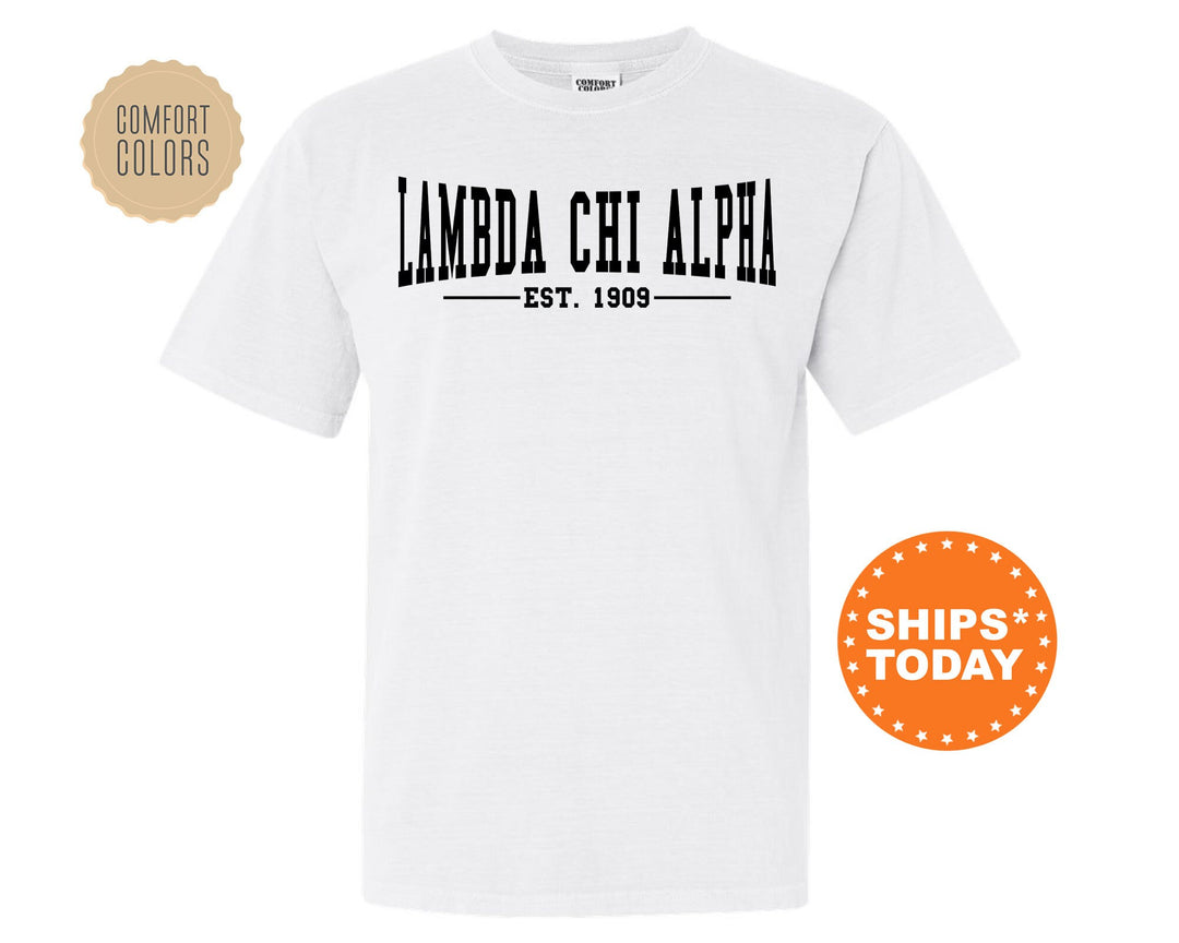Lambda Chi Alpha Concave Fraternity T-Shirt | Lambda Chi Comfort Colors Fraternity Shirt | Frat Bid Day Shirt | College Apparel _ 6585g