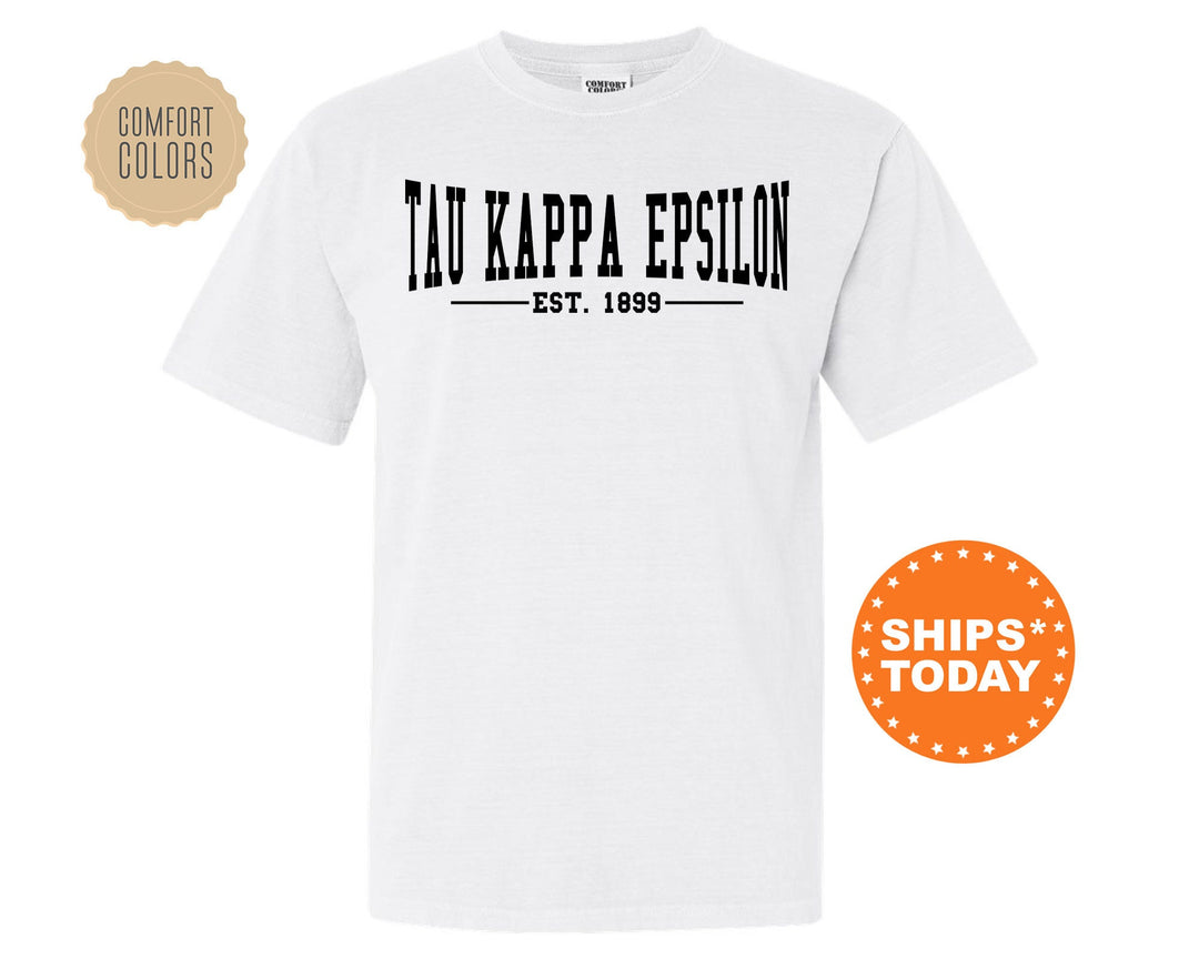 Tau Kappa Epsilon Concave Fraternity T-Shirt | TKE Comfort Colors Fraternity Shirt | Frat Bid Day Shirt | College Greek Apparel _ 6599g