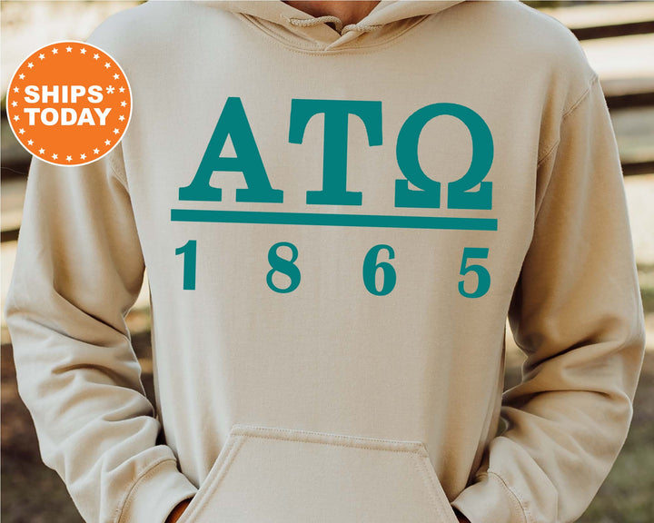 Alpha Tau Omega Lettered Basic Fraternity Sweatshirt | ATO Greek Letters Sweatshirt | Fraternity Gift | College Greek Apparel _ 6143g