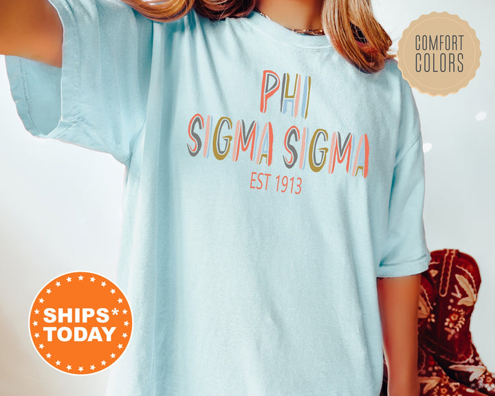 Phi Sigma Sigma Olivia Sorority T-Shirt | Phi Sig Comfort Colors Shirt | Phi Sig Sorority Gifts | Big Little Reveal | Greek Apparel _ 5552g