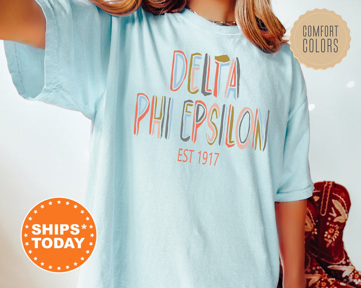 Delta Phi Epsilon Olivia Sorority T-Shirt | DPHIE Comfort Colors Shirt | DPHIE Sorority Gifts | Big Little Reveal | Greek Apparel _ 5545g