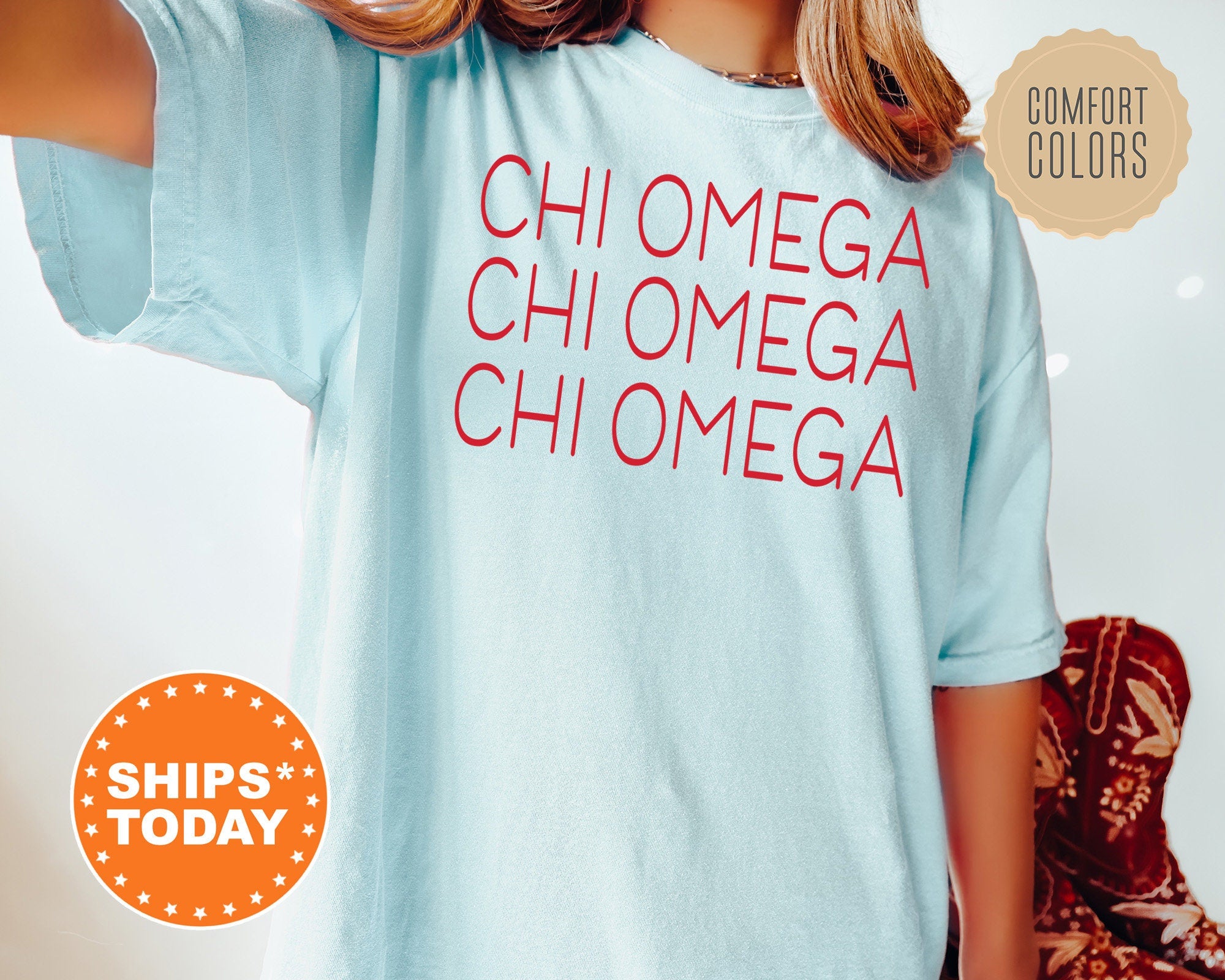 Chi Omega Red Layered Sorority T Shirt Chi Omega Merch Chi Omega Shirt Big Little Reveal Shirts Chi O Sorority Gifts 5749g