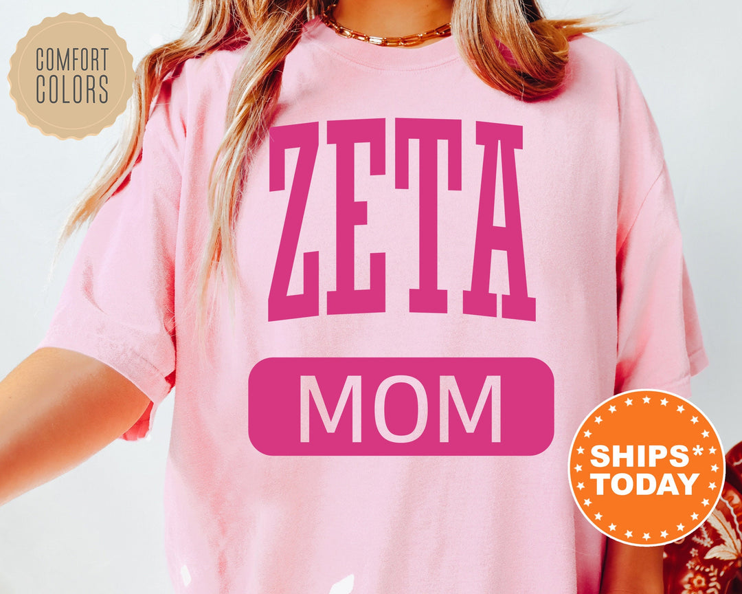 Zeta Tau Alpha Proud Mom Sorority T-Shirt | ZETA Comfort Colors Tee | ZETA Mom Shirt | Big Little Family Shirt Shirt | Mother's Day Gift _ 16275g