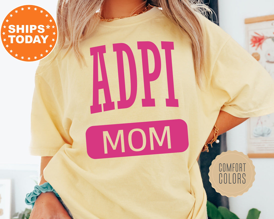 Alpha Delta Pi Proud Mom Sorority T-Shirt | ADPI Comfort Colors Tee | ADPI Sorority Mom Shirt | Big Little Family Shirt | Mother's Day Gift _ 16251g