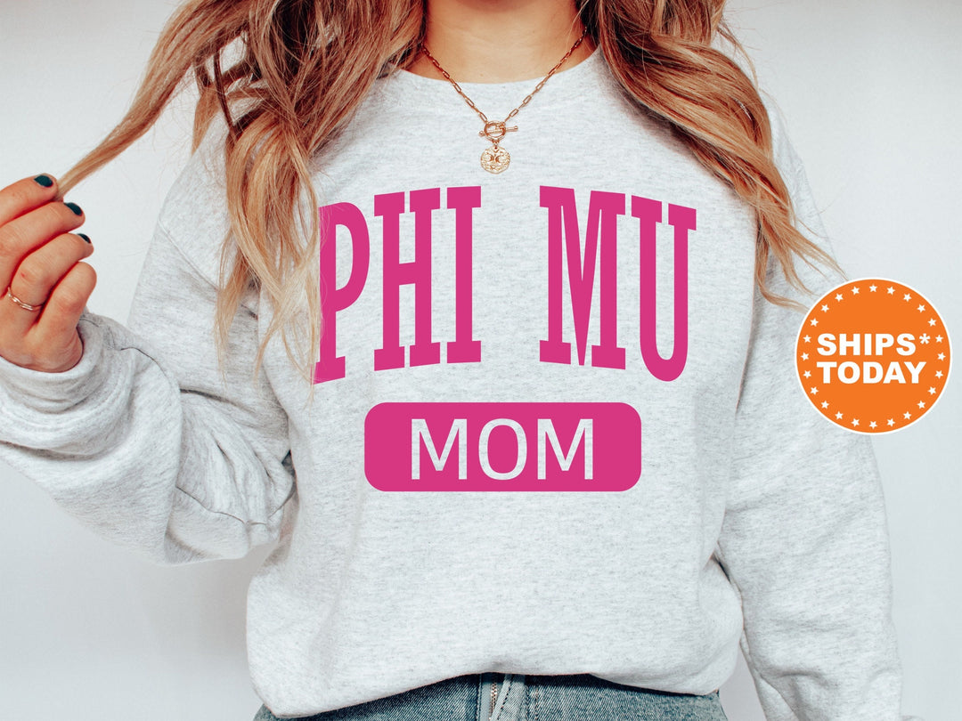 Phi Mu Proud Mom Sorority Sweatshirt | Phi Mu Mom Sweatshirt | Phi Mu Merch | Sorority Gifts | Big Little Family | Gifts For Mom _ 16268g