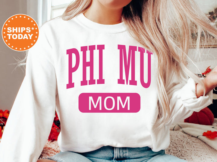 Phi Mu Proud Mom Sorority Sweatshirt | Phi Mu Mom Sweatshirt | Phi Mu Merch | Sorority Gifts | Big Little Family | Gifts For Mom _ 16268g