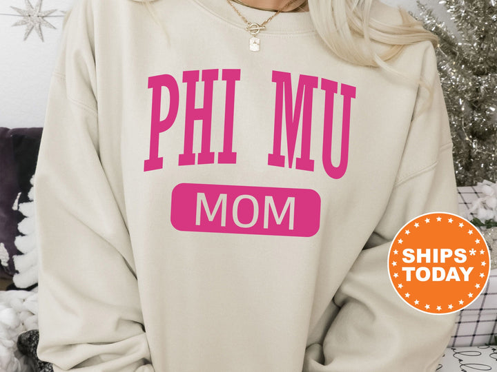 Phi Mu Proud Mom Sorority Sweatshirt | Phi Mu Mom Sweatshirt | Phi Mu Merch | Sorority Gifts | Big Little Family | Gifts For Mom _ 16268g