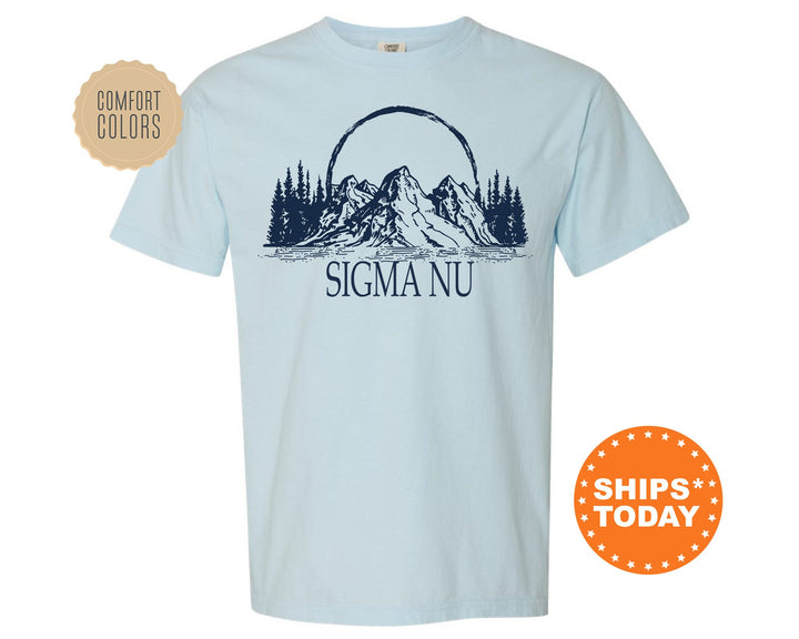 Sigma Nu Epic Mountains Fraternity T-Shirt | Sigma Nu Greek Shirt | Fraternity Gift | College Greek Apparel | Comfort Colors Tee _ 6225g