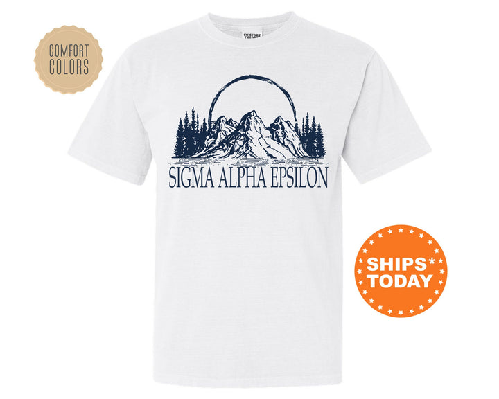 Sigma Alpha Epsilon Epic Mountains Fraternity T-Shirt | SAE Greek Shirt | Fraternity Gift | College Greek Apparel | Comfort Colors Tee _ 6222g