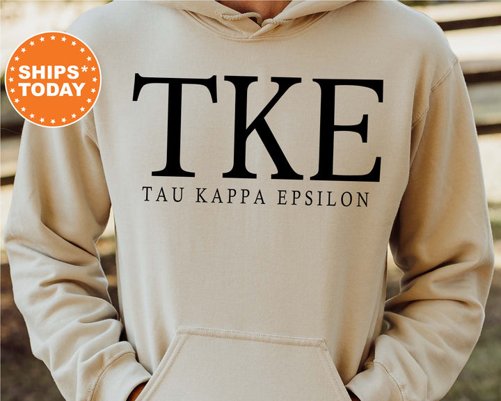 Tau Kappa Epsilon Block Letter Fraternity Sweatshirt | TKE Greek Letters | Fraternity Hoodie | Fraternity Gift | College Apparel _ 6074g