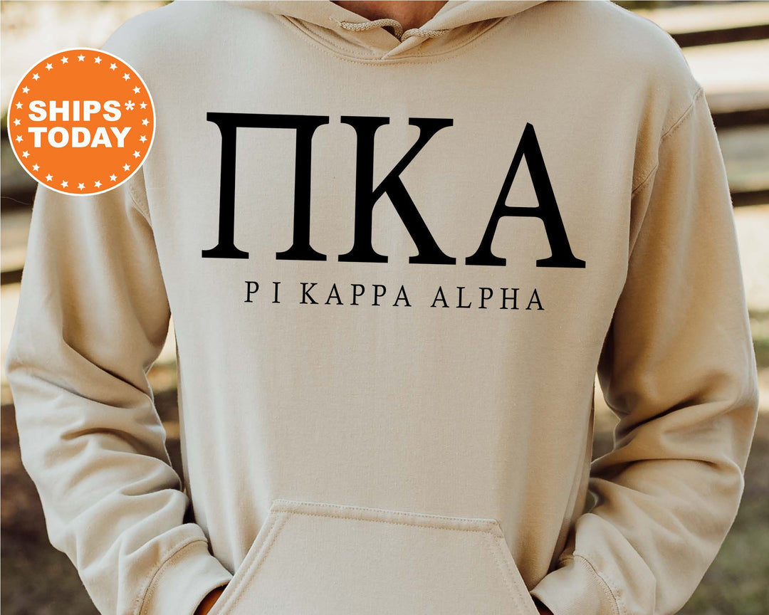 Pi Kappa Alpha Block Letter Fraternity Sweatshirt | PIKE Greek Letters | Fraternity Hoodie | Fraternity Gift | College Apparel _ 6065g