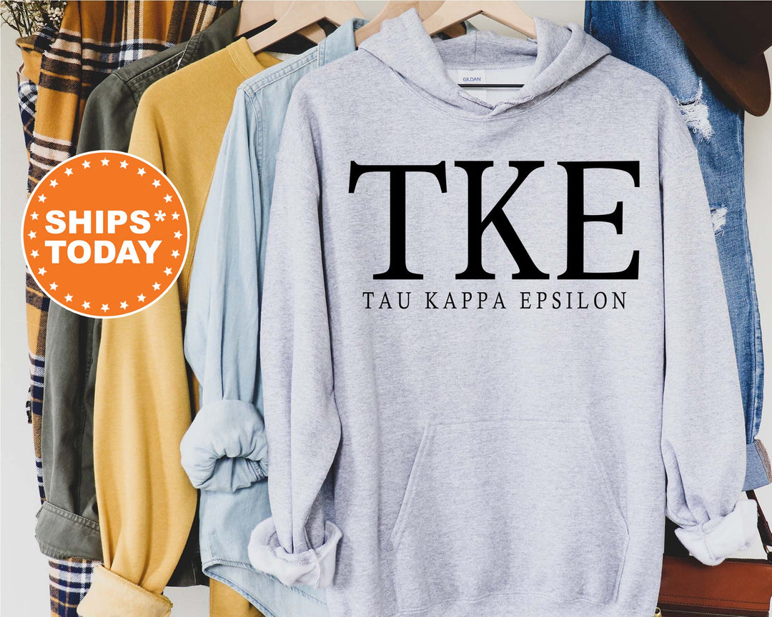 Tau Kappa Epsilon Block Letter Fraternity Sweatshirt | TKE Greek Letters | Fraternity Hoodie | Fraternity Gift | College Apparel _ 6074g