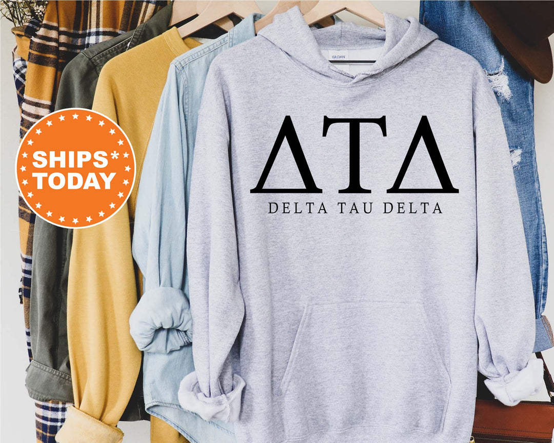 Delta Tau Delta Block Letter Fraternity Sweatshirt | Delt Greek Letters | Delt Fraternity Hoodie | Fraternity Gift | College Apparel _ 6055g
