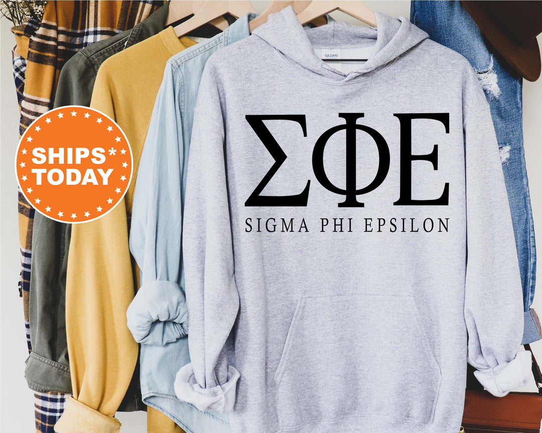 Sigma Phi Epsilon Block Letter Fraternity Sweatshirt | SigEp Greek Letters | Crewneck Sweatshirt | Fraternity Gift | College Apparel _ 6071g
