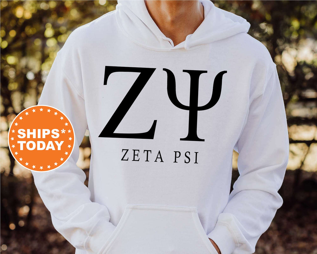 Zeta Psi Block Letter Fraternity Sweatshirt | Zete Greek Letters | Fraternity Hoodie | College Apparel | Zeta Psi Fraternity Letters _ 6077g