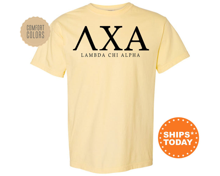 Lambda Chi Alpha Block Letter Fraternity T-Shirt | Lambda Chi Greek Letters | Fraternity Letters | College Apparel | Comfort Colors Tee _ 6060g