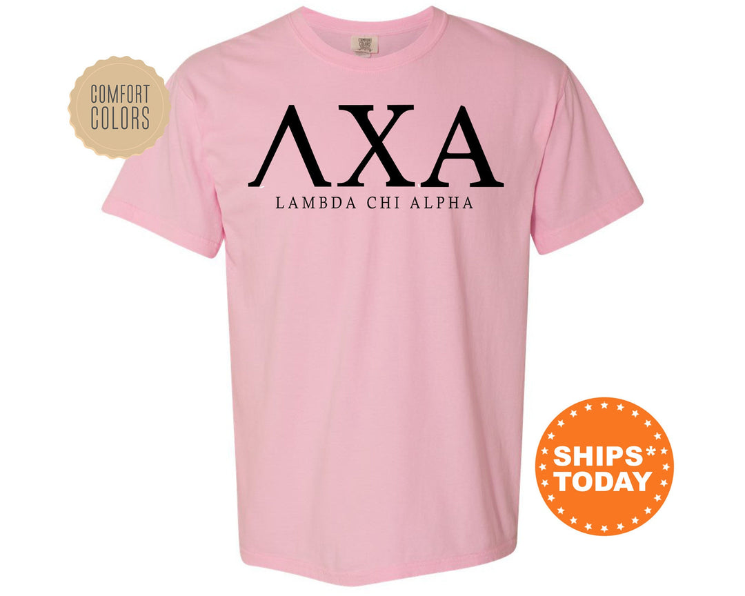 Lambda Chi Alpha Block Letter Fraternity T-Shirt | Lambda Chi Greek Letters | Fraternity Letters | College Apparel | Comfort Colors Tee _ 6060g