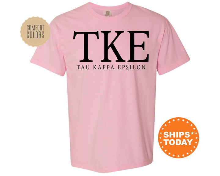 Tau Kappa Epsilon Block Letter Fraternity T-Shirt | TKE Greek Letters Shirt | Fraternity Letters | College Apparel | Comfort Colors Tee _ 6074g