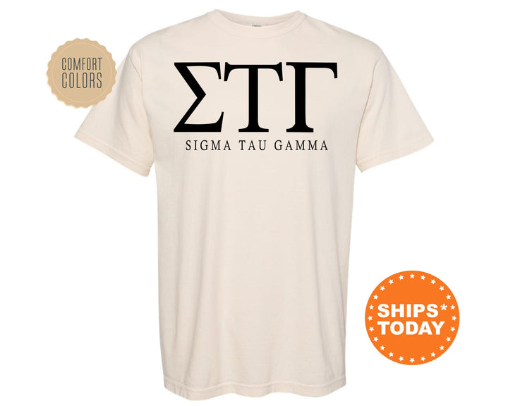 Sigma Tau Gamma Block Letter Fraternity T-Shirt | Sig Tau Greek Letters Shirt | Fraternity Letters | College Apparel | Comfort Colors Tee _ 6073g