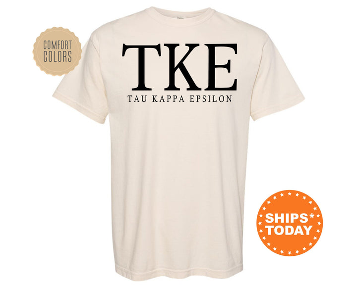 Tau Kappa Epsilon Block Letter Fraternity T-Shirt | TKE Greek Letters Shirt | Fraternity Letters | College Apparel | Comfort Colors Tee _ 6074g